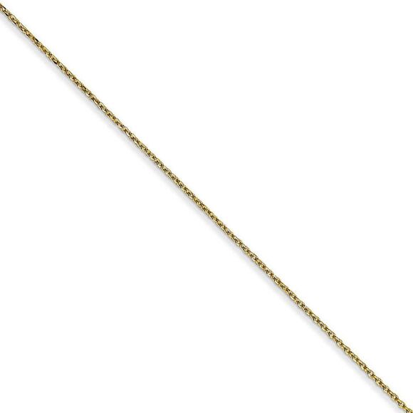 0.6mm 10k Yellow Gold Diamond Cut Solid Cable Chain Necklace, 18 Inch - Picture 1 of 8